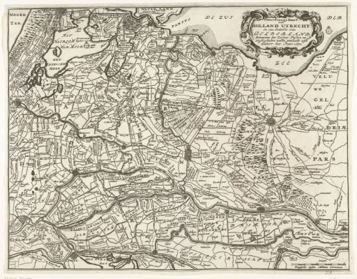 Map of the provinces of Holland, Utrecht and Gelderland with the fortresses and forts built during the war in 1672