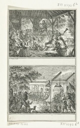 Preaching of Sedition Among the Peasants / Assault on the North Gate in Middelburg, 1672