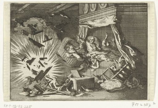 Child in a cradle survives an explosion, 1672