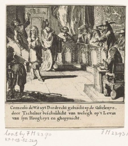 Cornelis de Witt accused of conspiring against the life of the Prince, 1672