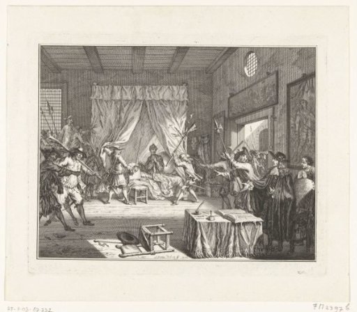 Johan and Cornelis de Witt attacked in their room in the Gevangenpoort, 1672