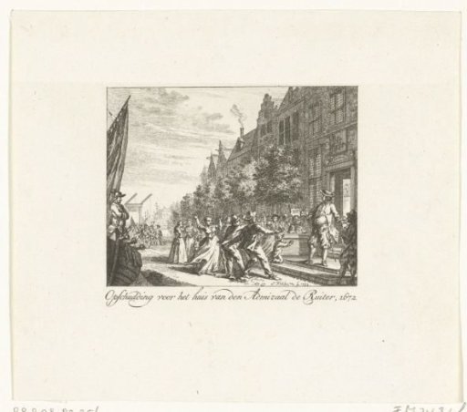 Riot in front of the house of Admiral De Ruyter, 1672