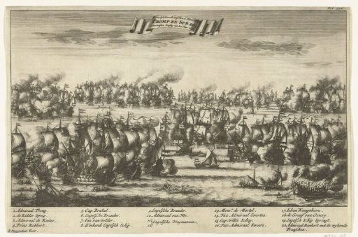 Fight between Tromp and Spragge during the Naval Battle at Kijkduin, 1673