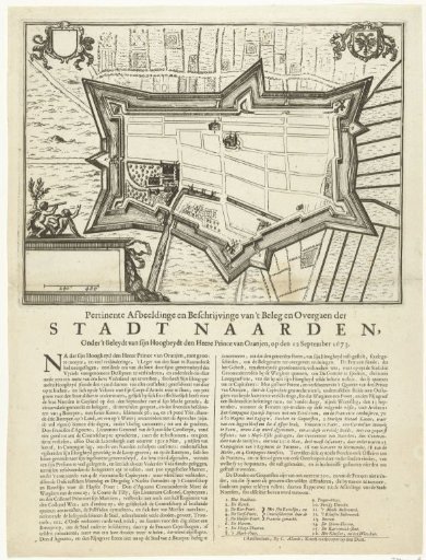Map of Naarden, besieged and captured by the Prince of Orange, 1673