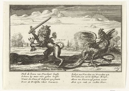 The Dutch Lion Drives Away the French Rooster, 1672-1674
