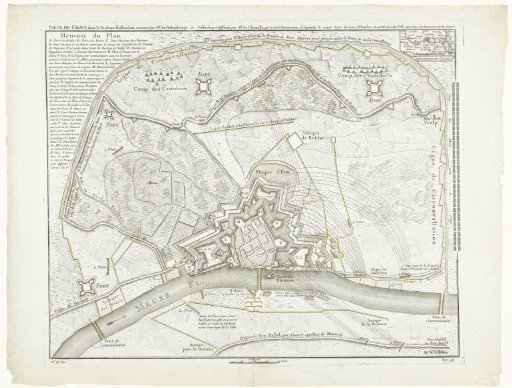 Map of the Siege of Grave by William III, 1674