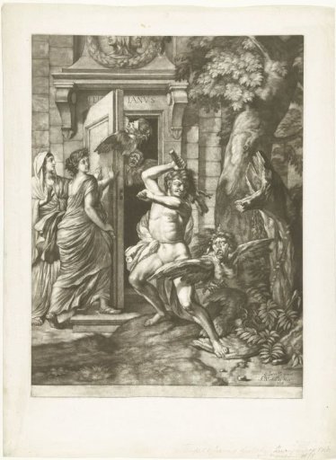 Allegory on the Peace of Nijmegen (1678): Hercules defeats the harpies before the Temple of Janus