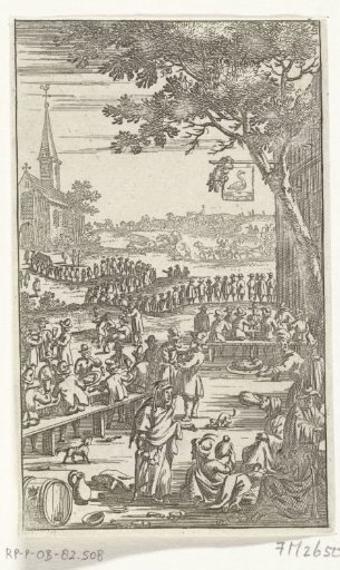 Banquet at the funeral of Gerrit Dirksz. den Uyl, innkeeper in Sloten, 1680