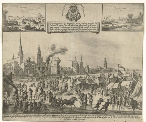 Ice Recreation on the Frozen Scheldt in Antwerp, 1684