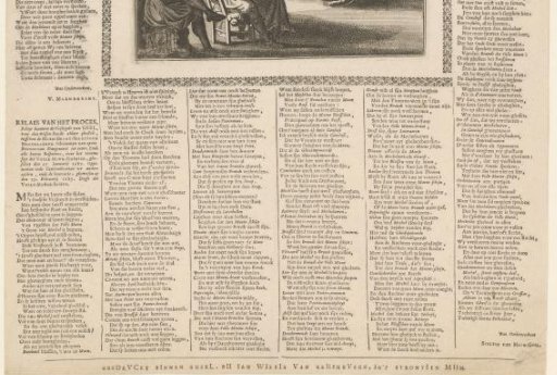 Satirical print on the Moon fire of Mechelen, 1687