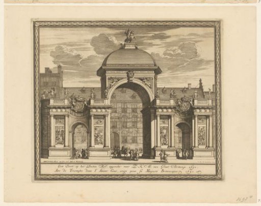 Triumphal arch on the Buitenhof for the entry of King William III in The Hague, 1691