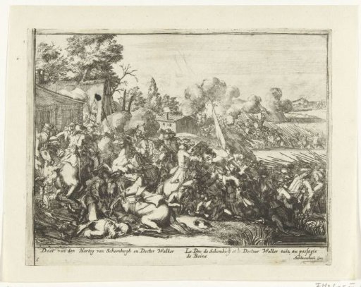 The Duke of Schomberg Falls in the Battle of the Boyne, 1690