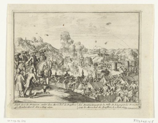 Liège bombarded by the French, 1692
