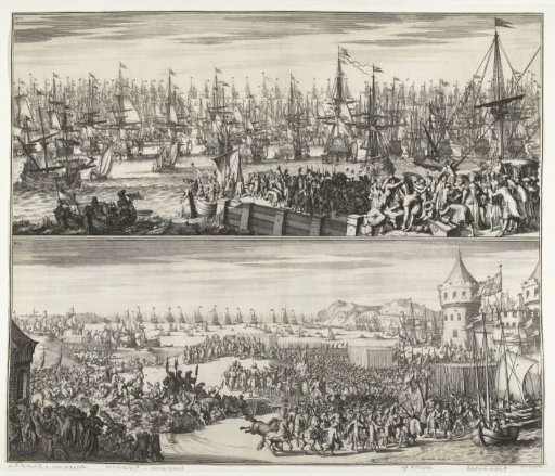 Departure of William III for England and arrival there, 1688
