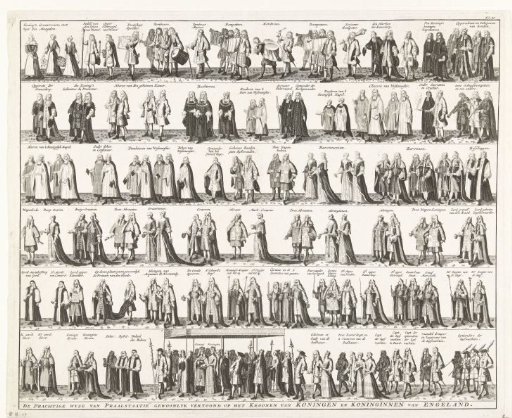 Procession with William III and Mary to the Coronation in Westminster Abbey, 1689