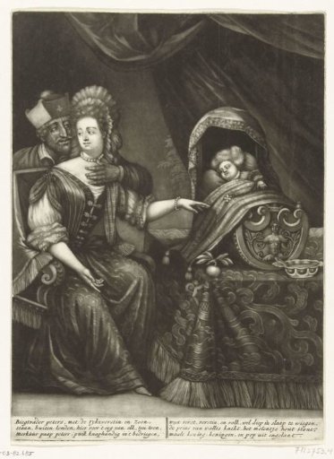Satirical print on Mary of Modena and Father Peters, 1689