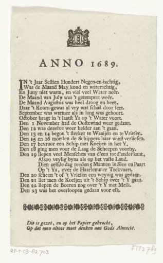 Poem on the Weather of 1689
