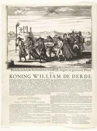Reproduction of the French caricature on the alleged death of William III, 1690