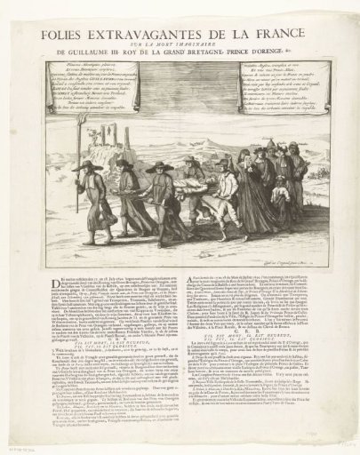 Reproduction of the French caricature on the alleged death of William III, 1690