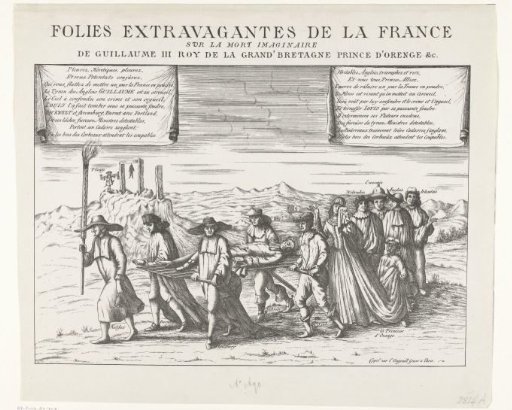 Reproduction of the French caricature on the alleged death of William III, 1690
