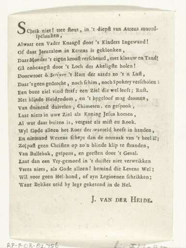 Poem on the Meeting of Christiaan Scriver and Balthasar Bekker