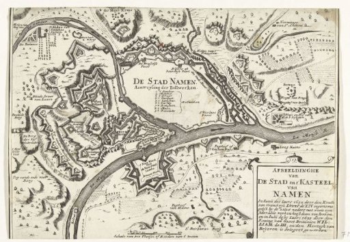 Map of the City of Namur with Castle, Besieged by the French Army in 1692 and Recaptured by the Allies in 1695