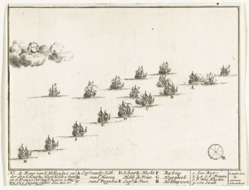 Naval Battle between the Dutch and the French on the North Sea (plate 1), 1694
