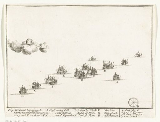 Naval Battle between the Dutch and the French on the North Sea (plate 4), 1694