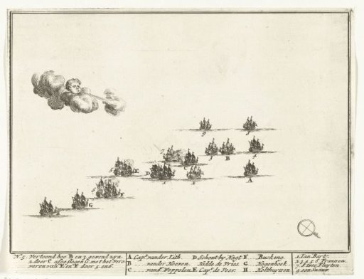 Naval Battle between the Dutch and the French on the North Sea (plate 5), 1694