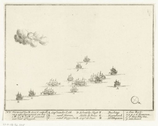 Naval Battle between the Dutch and the French on the North Sea (plate 6), 1694