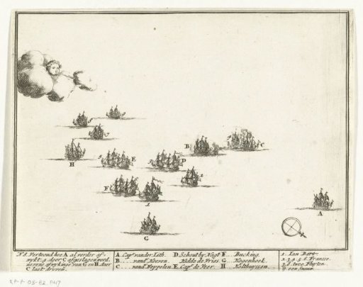 Naval Battle between the Dutch and the French on the North Sea (plate 8), 1694