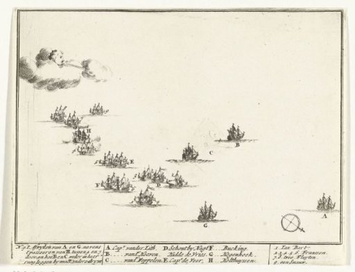 Naval Battle between the Dutch and the French on the North Sea (plate 9), 1694