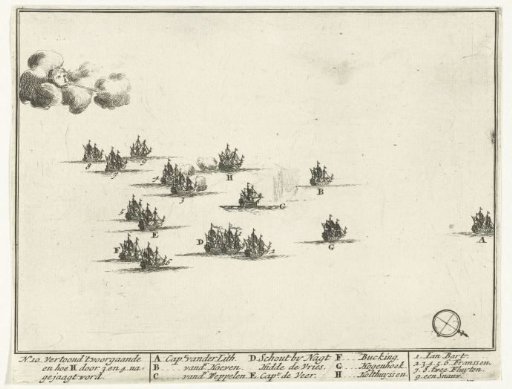 Naval Battle between the Dutch and the French on the North Sea (plate 10), 1694
