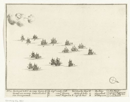 Naval Battle between the Dutch and the French on the North Sea (plate 12), 1694