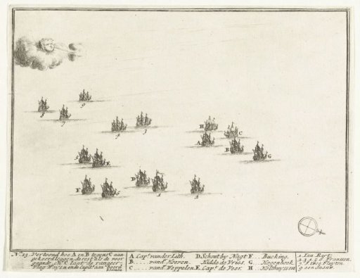 Naval Battle between the Dutch and the French on the North Sea (plate 13), 1694