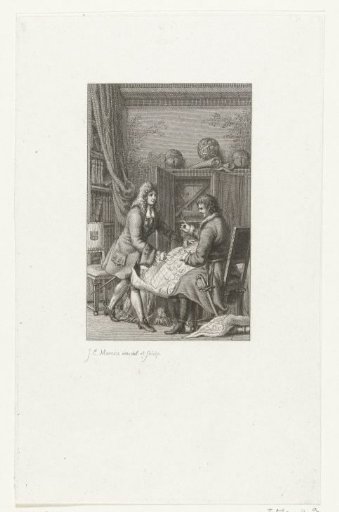 Tsar Peter the Great and burgomaster Nicolaes Witsen studying a map, 1697