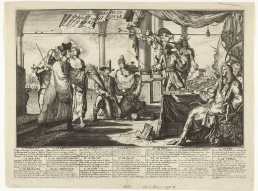 Satire on the legal profession spinning yarn while arguing with people, 1687