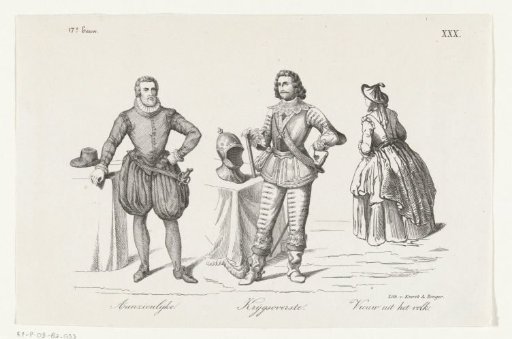 Clothing of Dutch men and women in the seventeenth century, plate XXX