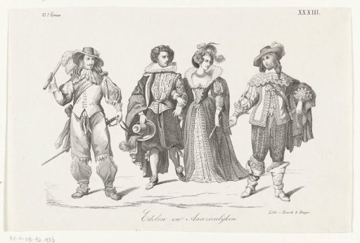 Clothing of Dutch men and women in the seventeenth century, plate XXXIII