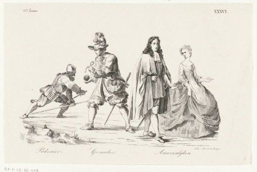 Clothing of Dutch men and women in the seventeenth century, plate XXXVI