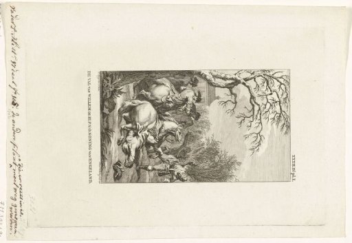 The fatal fall of William III during a hunting party, 1702