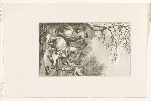 The fatal fall of William III during a hunting party, 1702