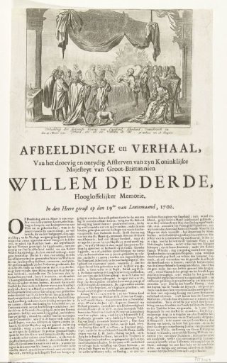 The fatal fall of William III during a hunting party, 1702