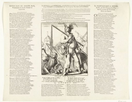 Satirical print on the French peasant soldiers, 1706