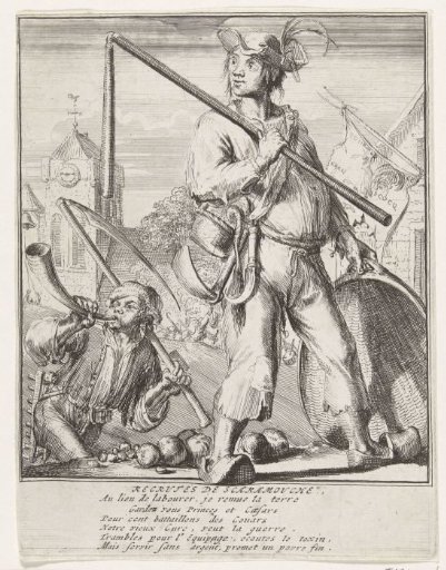 Satirical print on the French peasant soldiers, 1706