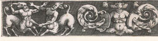 Frieze with two fighting centaurs on the left and a torso on the right