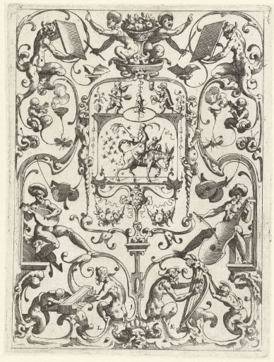 Flat decoration with grotesques