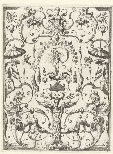 Flat decoration with grotesques