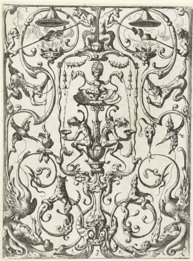 Flat decoration with grotesques