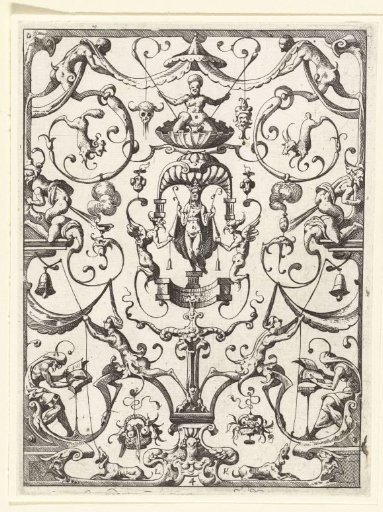 Flat decoration with grotesques